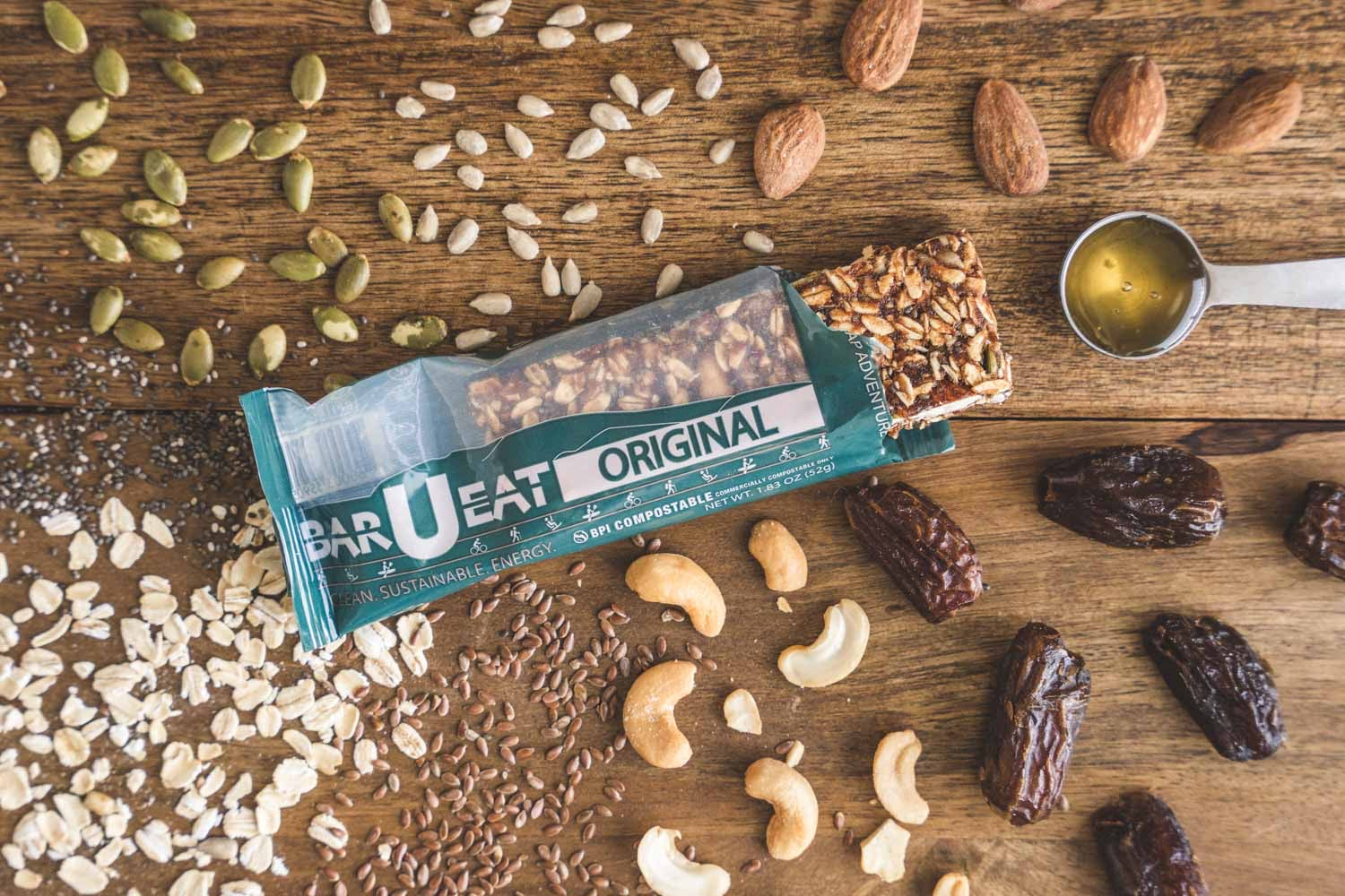 Original bar u eat bar with ingredients around it