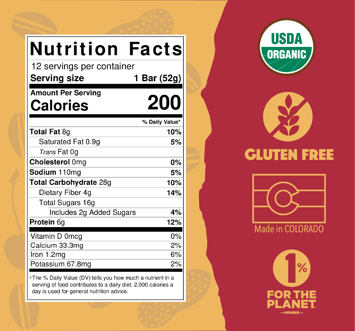 Peanuts n cherries organic certification and nutrition facts