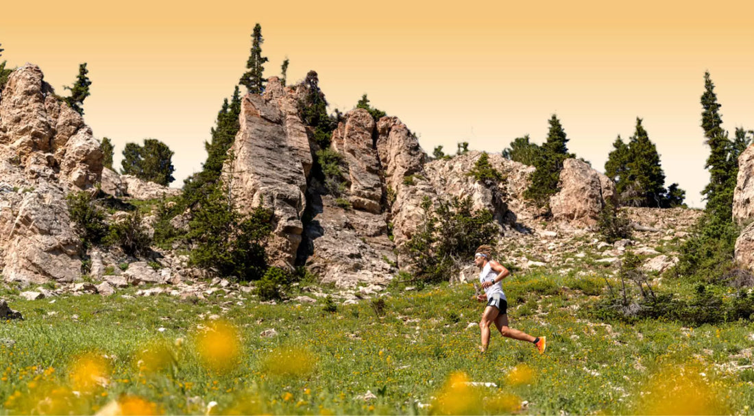Man running in the mountains 