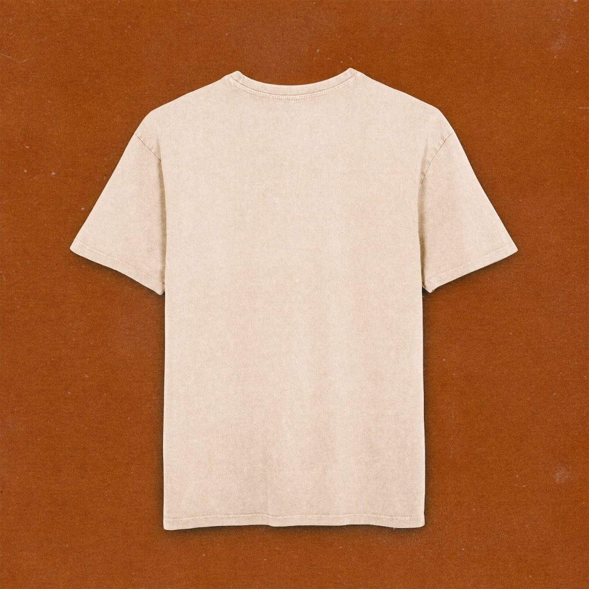 blank back of a tan shirt
