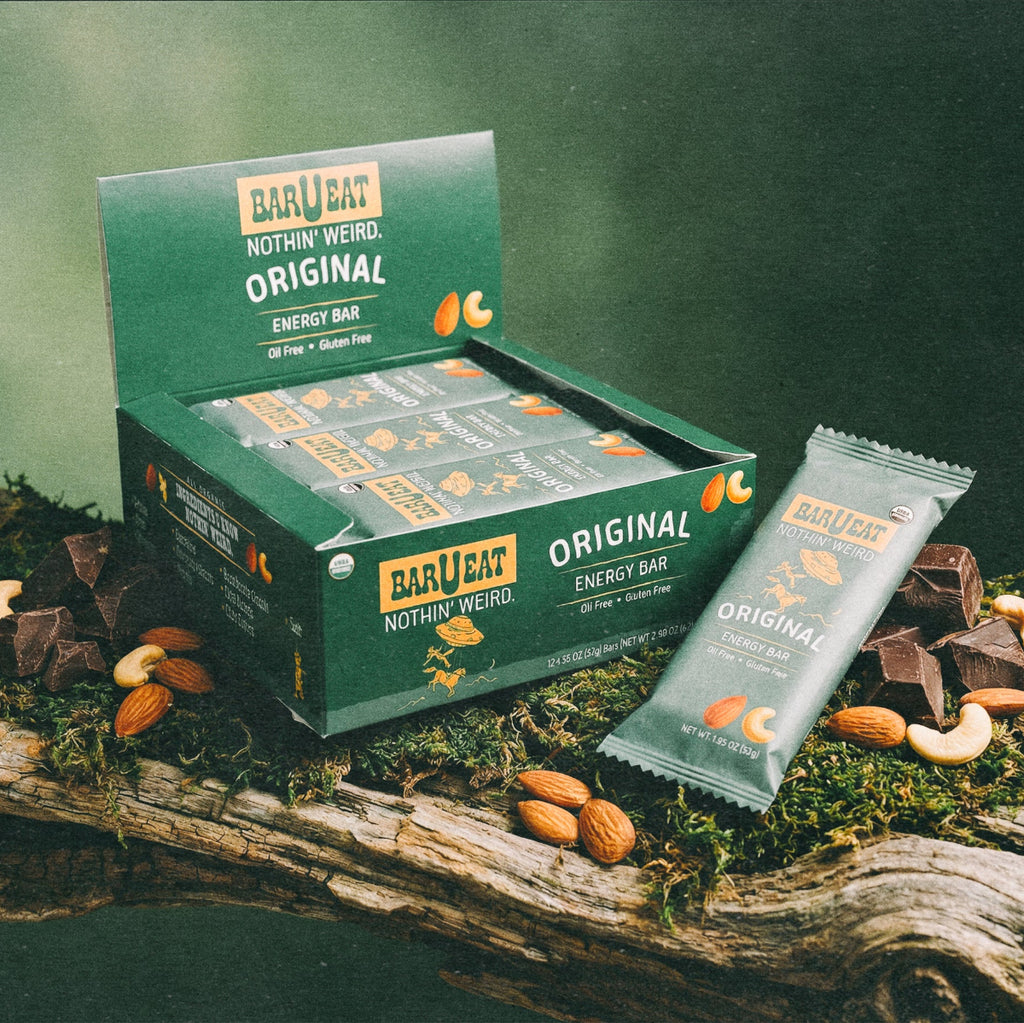 Box of 12 barueat original Bars with individual bars on a natural background