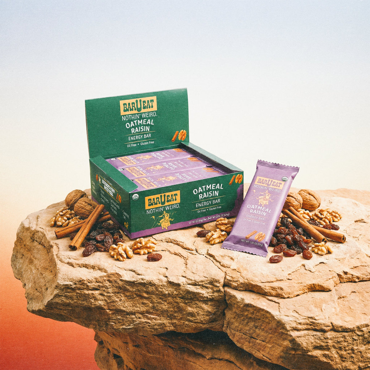 barueat oatmeal raisin energy bar 12ct box