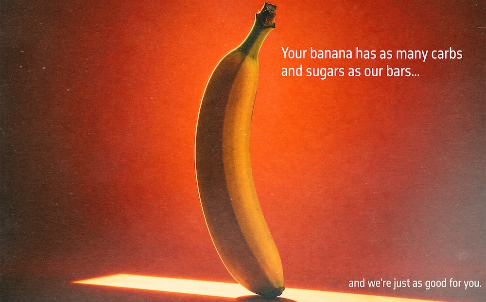 banana with orange background low sugars and carbs