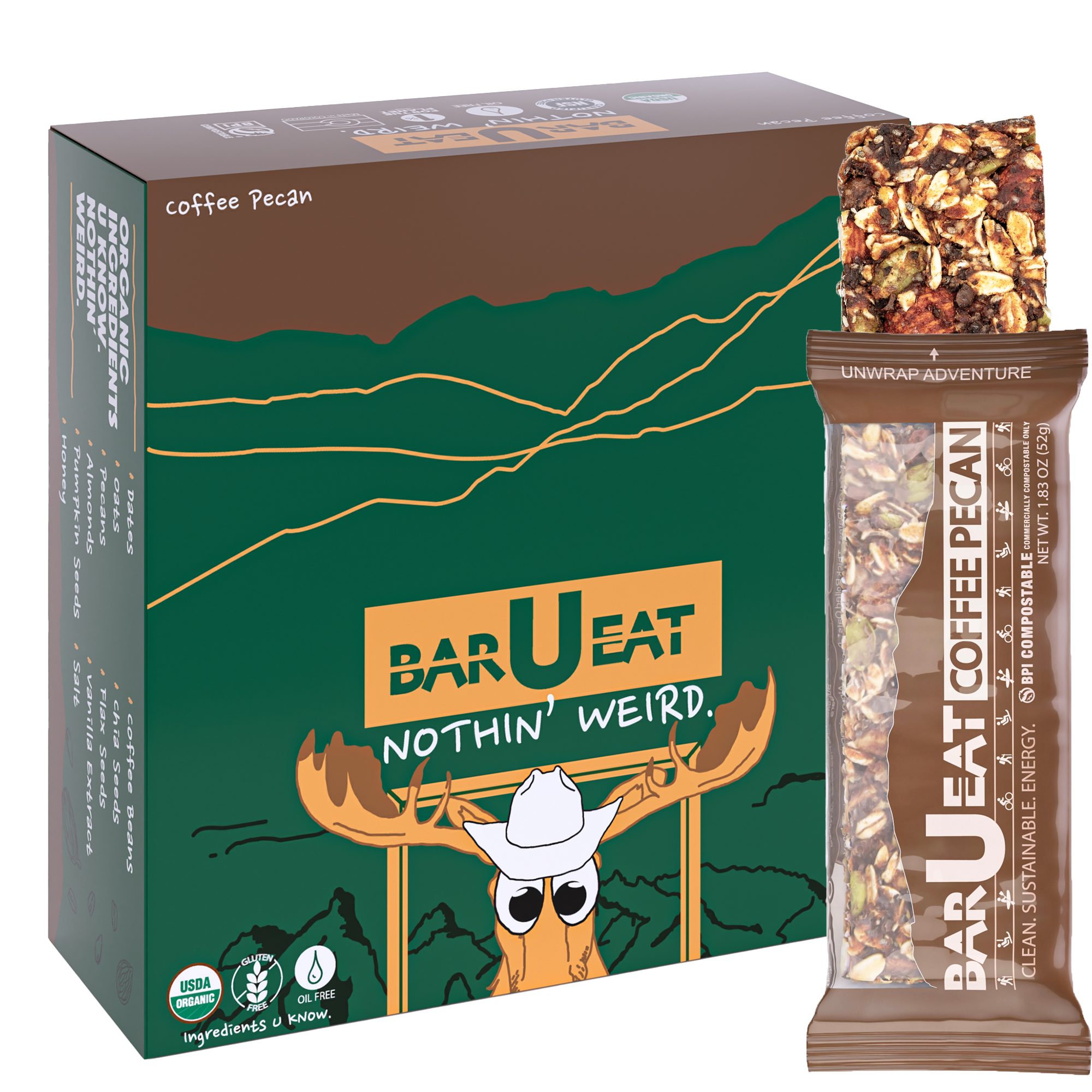 Coffee Pecan bar u eat nothin weird