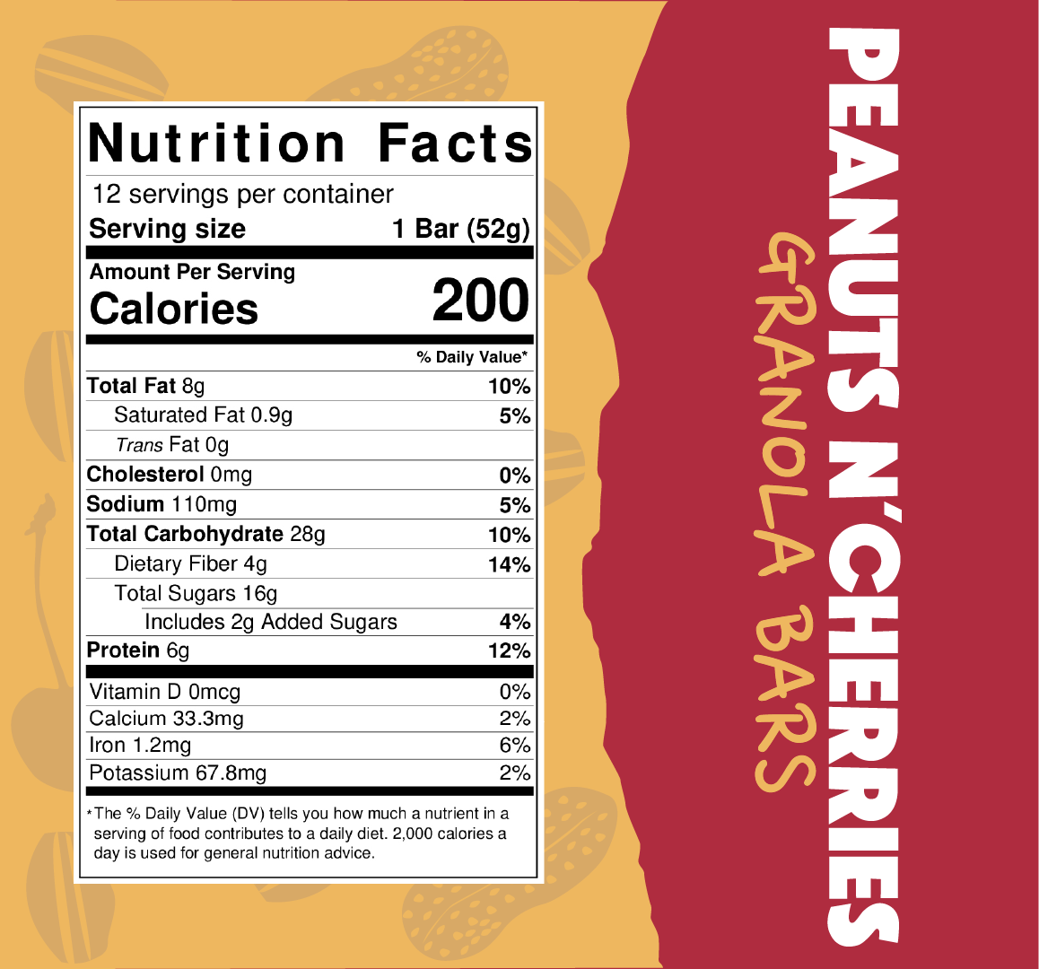 bar u eat peanuts n cherries nutrition facts