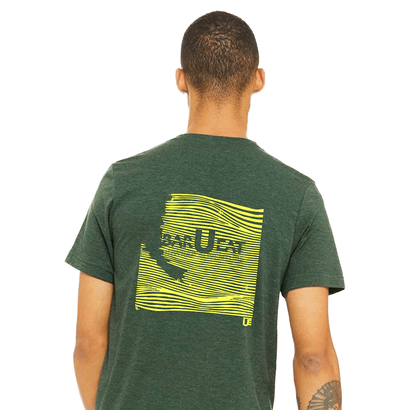 Unwrap adventure t shirt back green and yellow